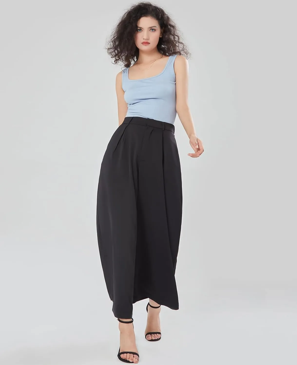 Women High Waist Casual Flowy Wide Leg Long Pants Trousers for Women Beach Vacation