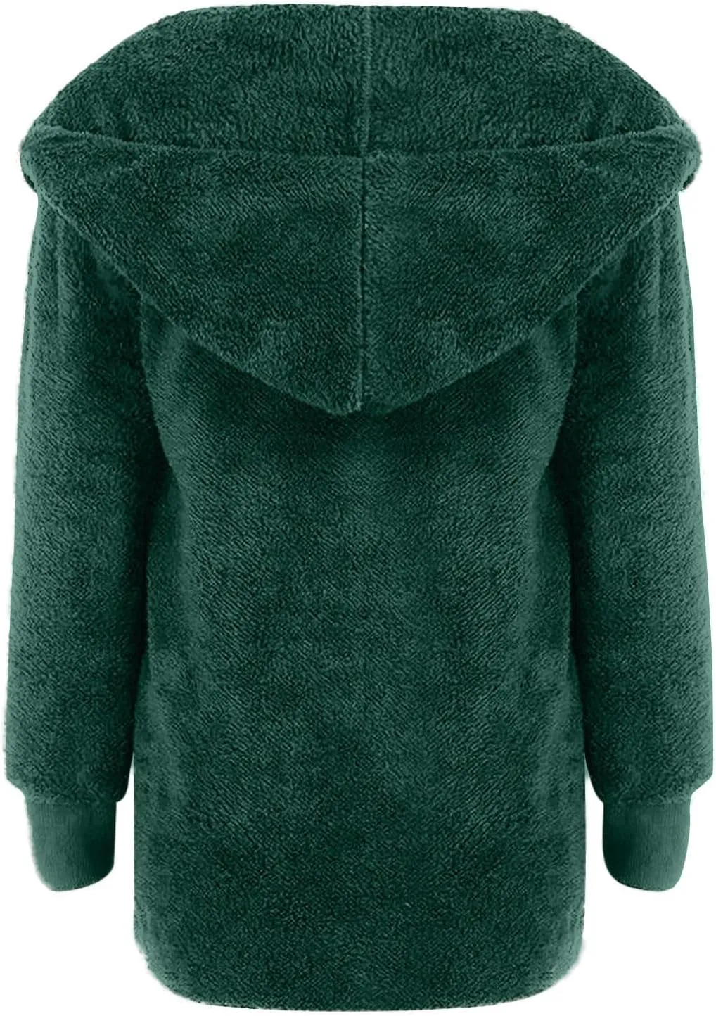 Women Hooded Cardigan Solid Oversized Open Front Hoodies Fleece Fuzzy Jacket 2024 Winter Warm Sherpa Coat With Pocket
