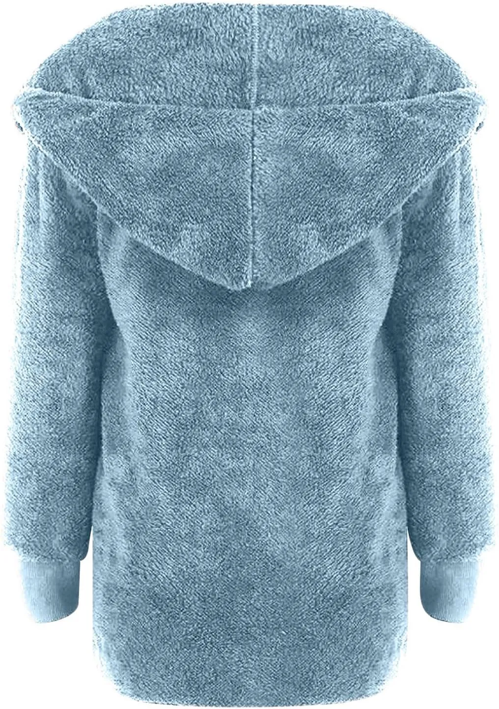 Women Hooded Cardigan Solid Oversized Open Front Hoodies Fleece Fuzzy Jacket 2024 Winter Warm Sherpa Coat With Pocket