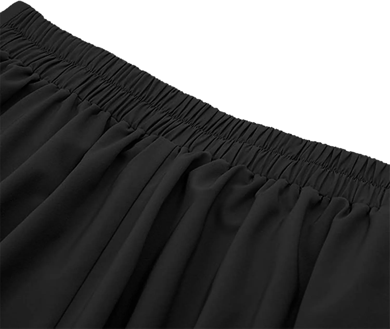 Women's Basic Versatile Stretchy Flared Casual Midi Skater Skirt Ruched High Waist Knee Length A-Line Pleated Skirts