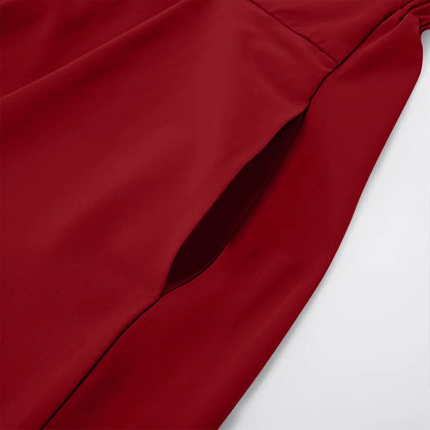 Women's Basic Versatile Stretchy Flared Casual Midi Skater Skirt Ruched High Waist Knee Length A-Line Pleated Skirts