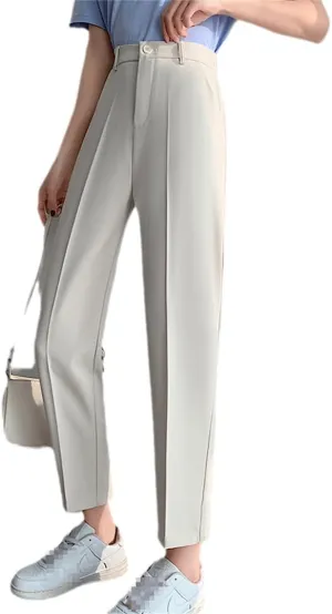 Women's Harem Pants Spring Summer Chic High Waist Office Solid Color Simple Trousers
