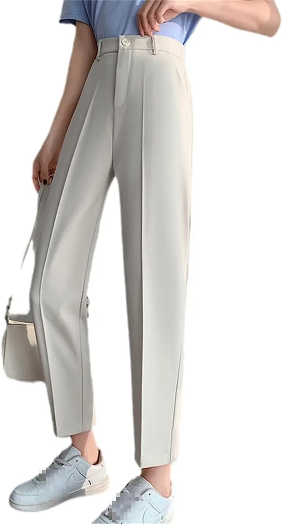 Women's Harem Pants Spring Summer Chic High Waist Office Solid Color Simple Trousers