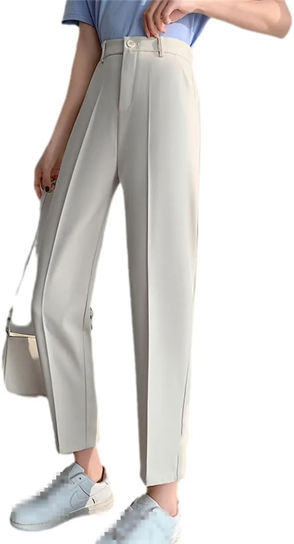 Women's Harem Pants Spring Summer Chic High Waist Office Solid Color Simple Trousers