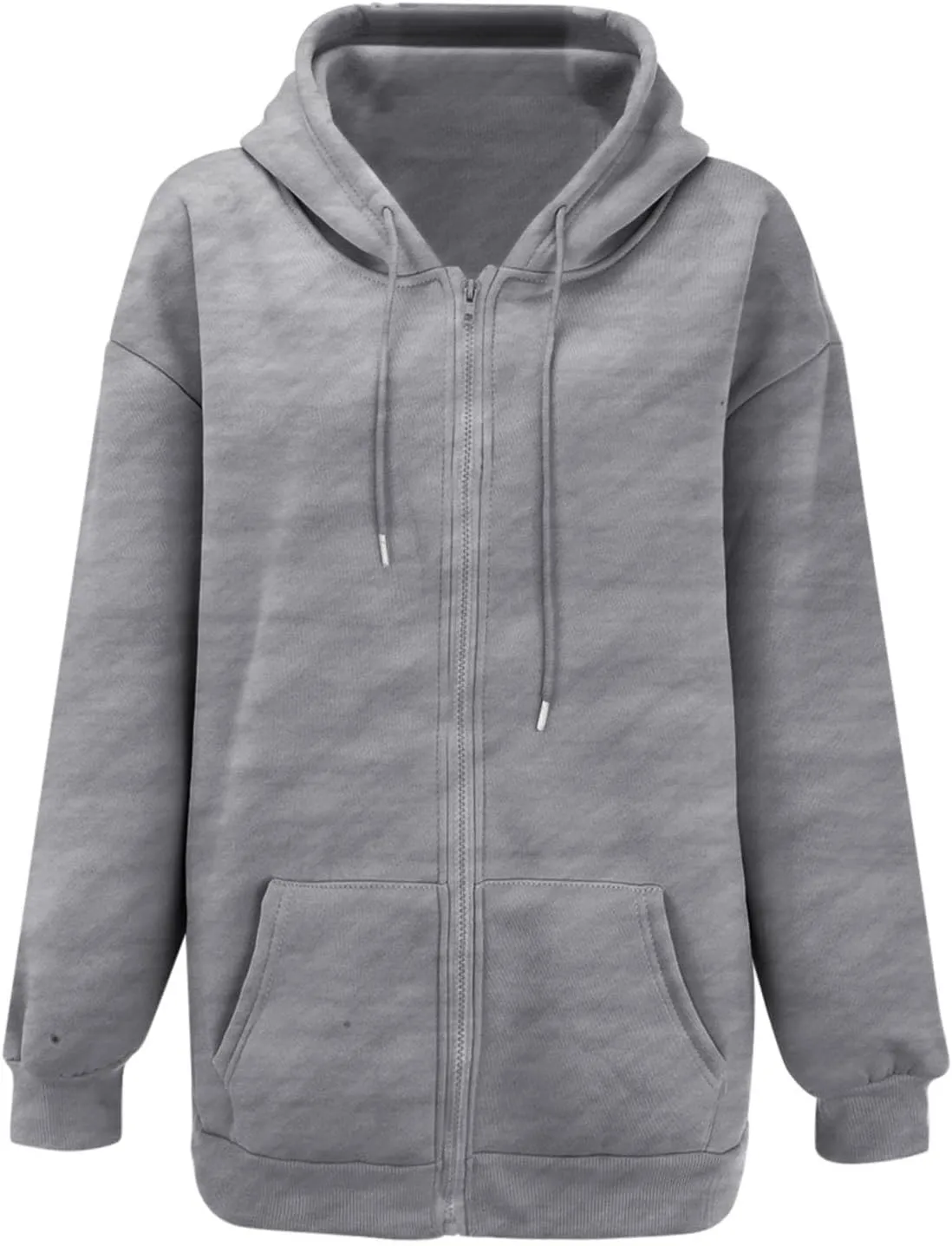 Womens Hoodie Y2K Zip Up Long Sleeve Oversized Sweatshirts Fleece Workout Jacket Pockets 2024 Fall Outfits Trendy Tops
