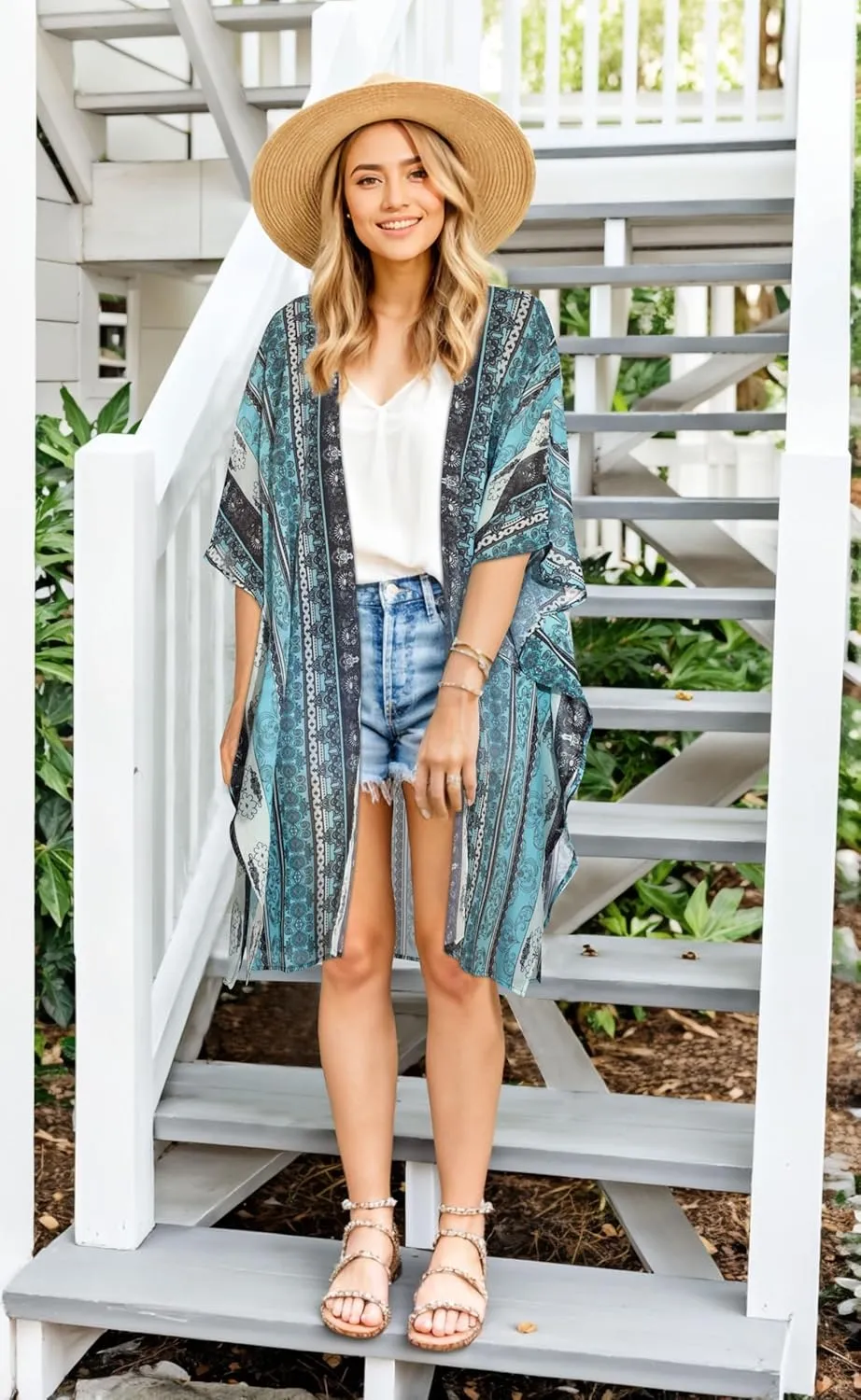 Women's Kimono Swimsuit Coverups Summer Beach Casual Loose Cardigans for Swimwear