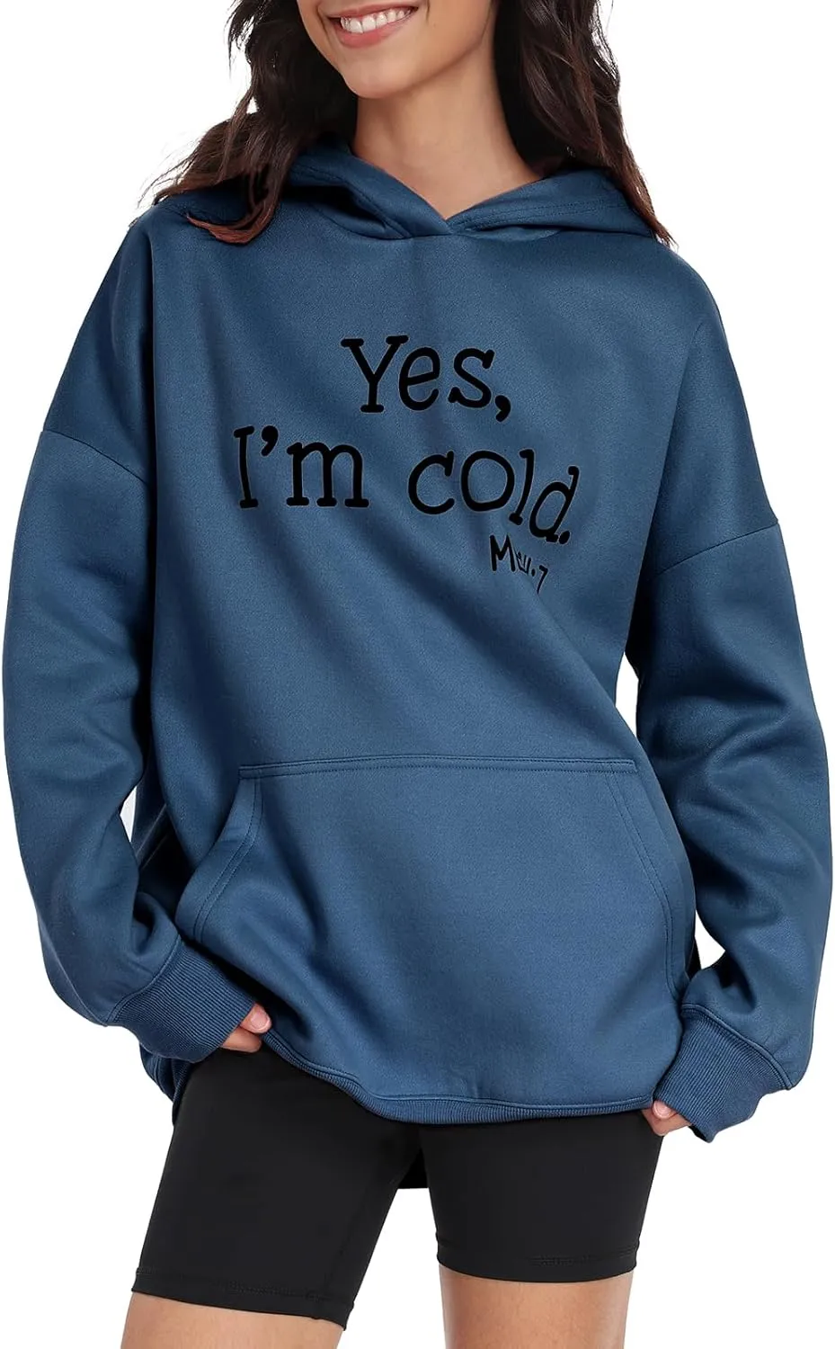 Womens Oversized Hoodies Fleece Sweatshirts Yes I'm Cold Me 24:7 Long Sleeve Sweaters Pullover Fall Clothes with Pocket
