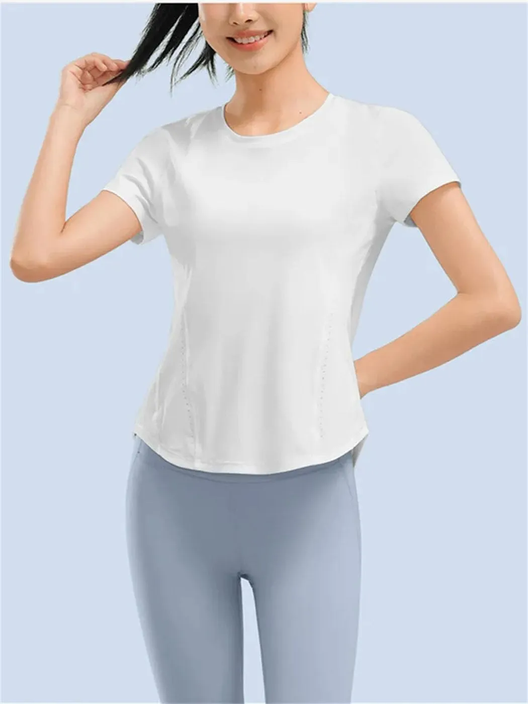 Women's Summer Quick-Dry Sport T-Shirt Short Sleeve Crewneck Slim Fit Shirts Soft Comfortable Cute Tops