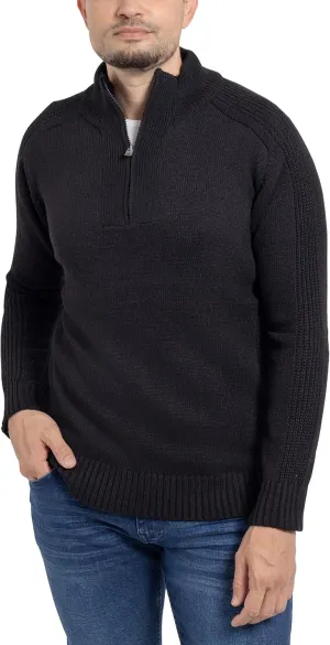 X RAY Mens Quarter Zip Pullover Sweater, Slim Fit Knit Long Sleeve Polo Quarter Zip Pullover Golf Sweatshirt for Men