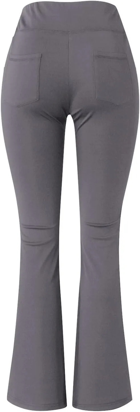 Yoga Pants with Pockets for Women Flare Butt Lifting Workout Athletic Legging High Waist Gym Tights Bootcut Trouser