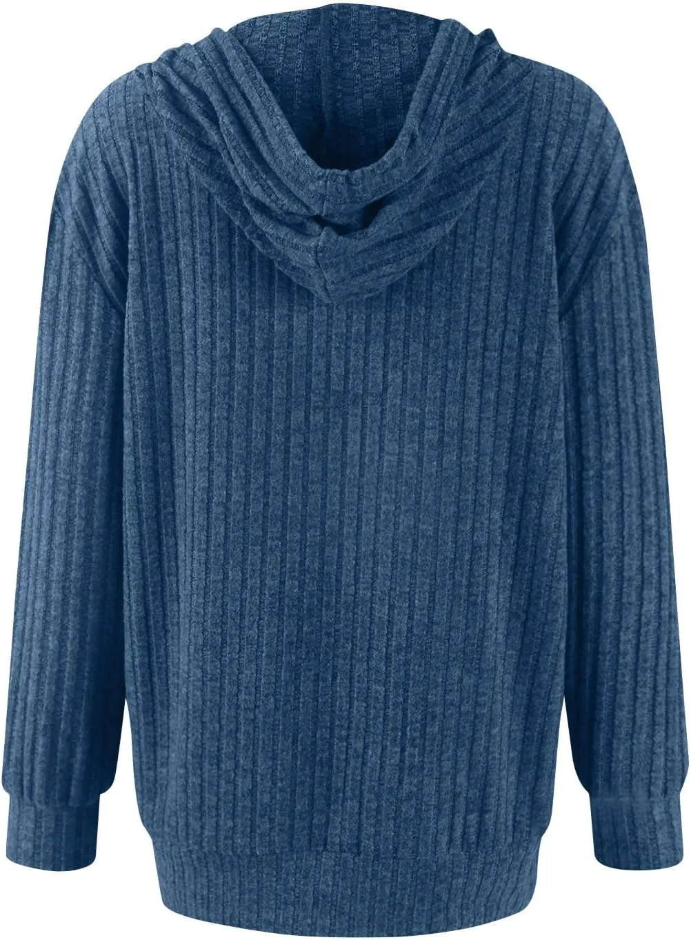 Zip Up Hoodies For Women Drawstring Lightweight Open Cardigan Jacket Fall Comfy Fuzzy Oversized Sweatshirt w/Pockets
